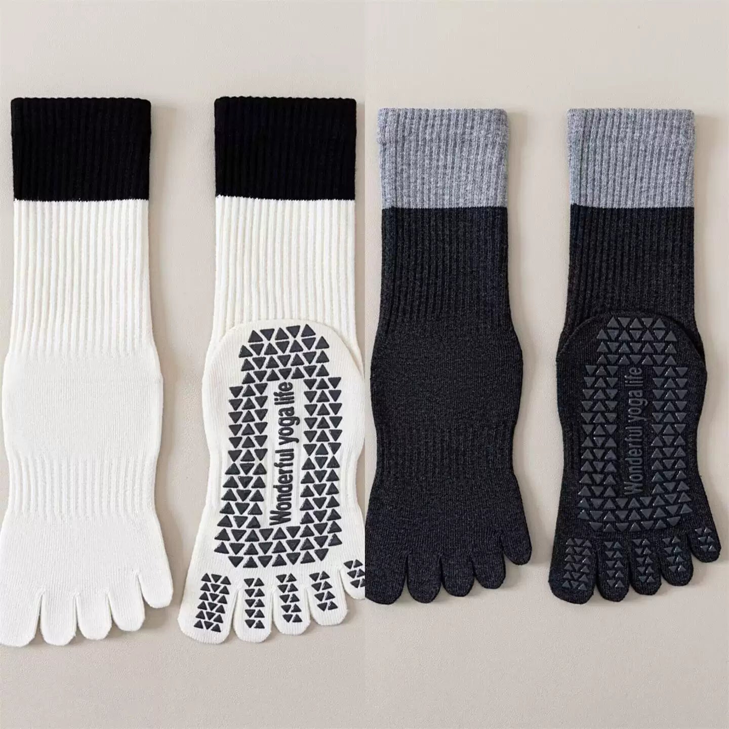 Hawecc | Non-Slip Pilates and Yoga Socks for Women’s Mid-Calf Comfort