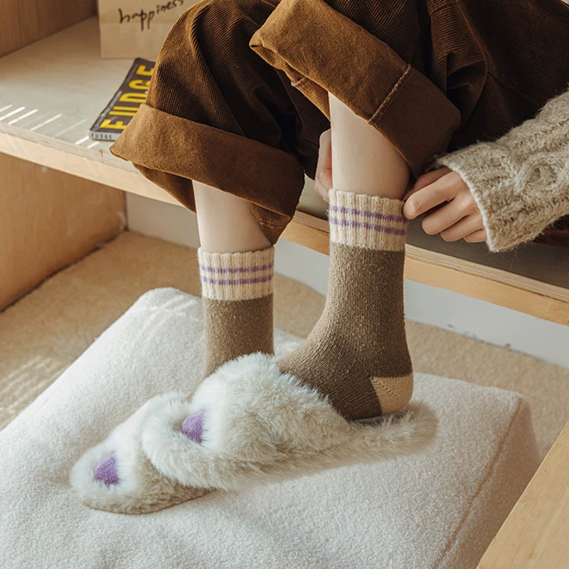 Hawecc | Mid-Calf Non-Slip Pilates Socks for Women