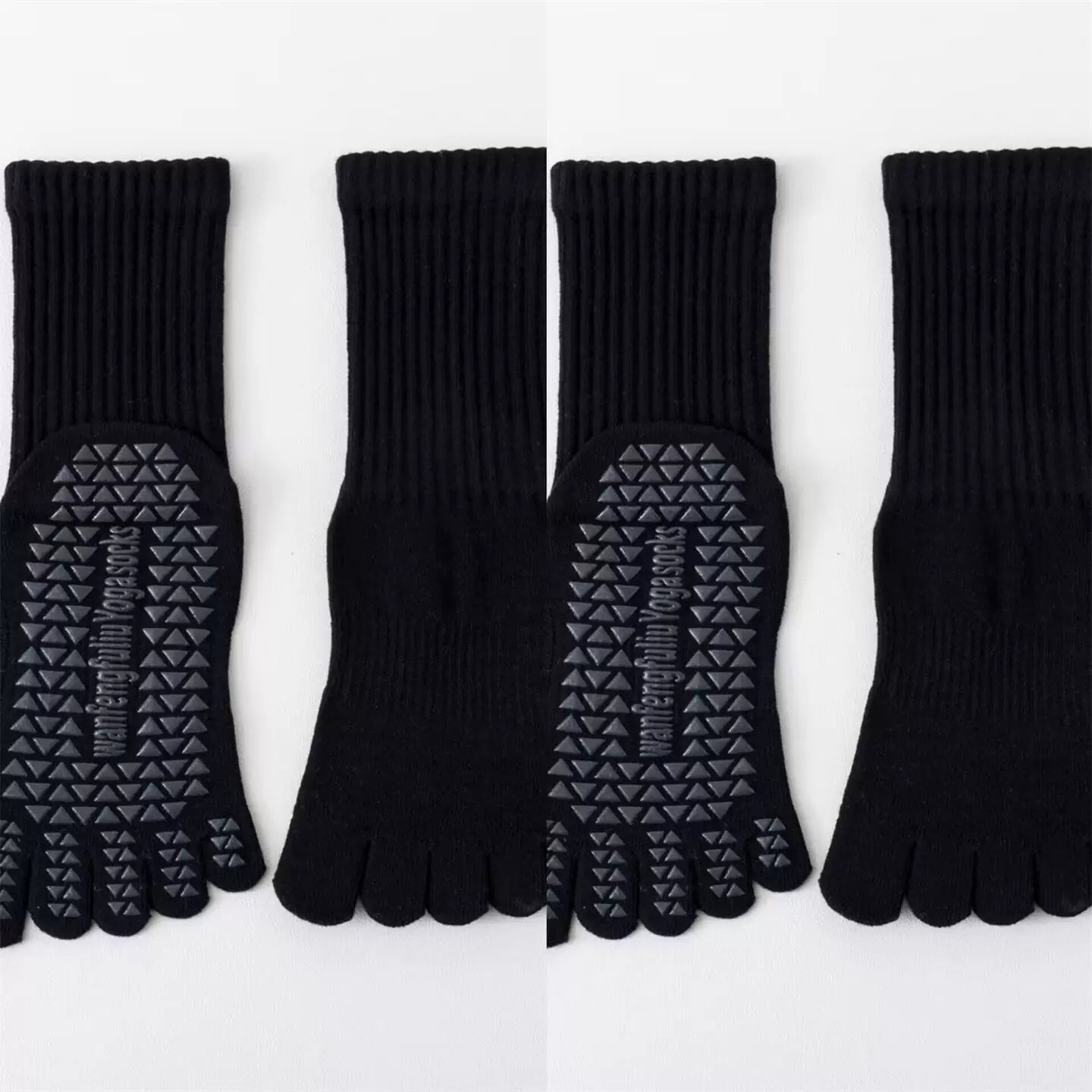 Hawecc | Indoor Fitness Socks for Women with Split Toe and Grip