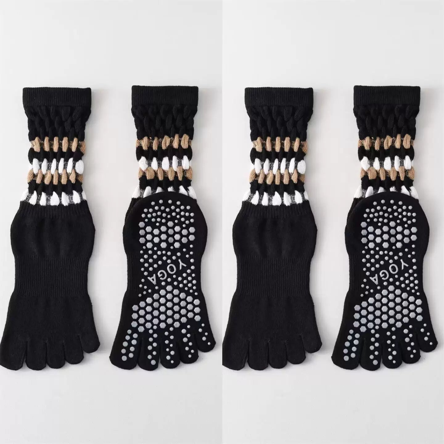 Hawecc | Mid-Calf Non-Slip Socks for Yoga, Pilates, and Barre