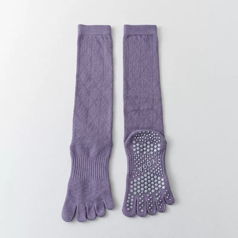 Hawecc | Mid-Calf Split-Toe Socks with Non-Slip Soles