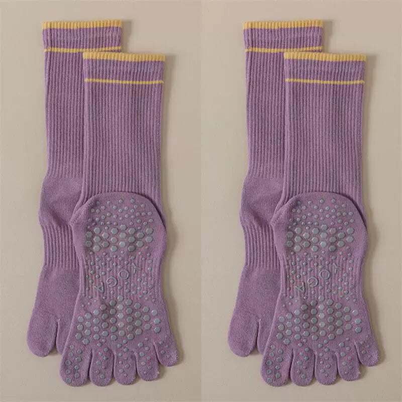 Hawecc | Women’s Split-Toe Grip Socks for Home and Studio