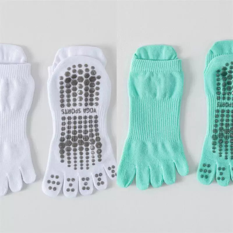 Hawecc | Indoor Fitness Socks with Split-Toe and Grip