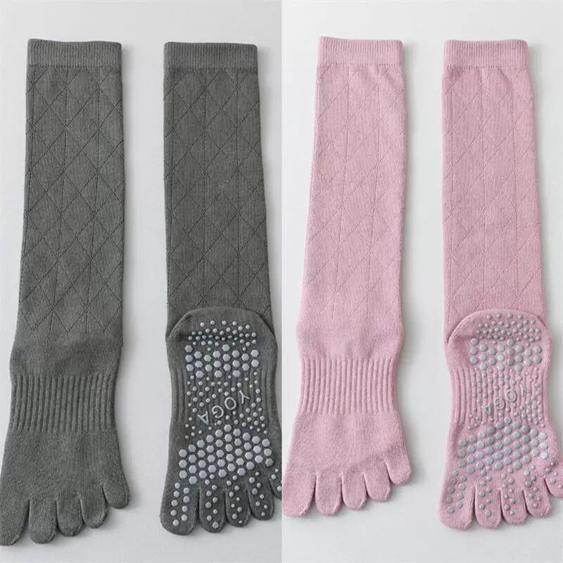 Hawecc | Mid-Calf Split-Toe Socks with Non-Slip Soles