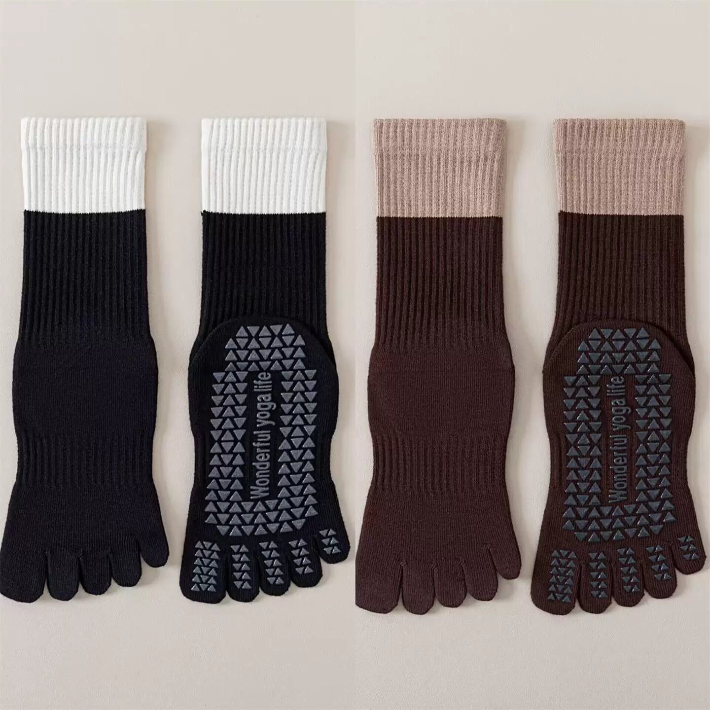 Hawecc | Non-Slip Pilates and Yoga Socks for Women’s Mid-Calf Comfort