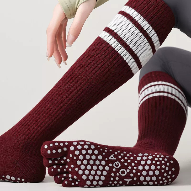 Hawecc | Mid-Calf Grip Socks for Home and Studio Workouts
