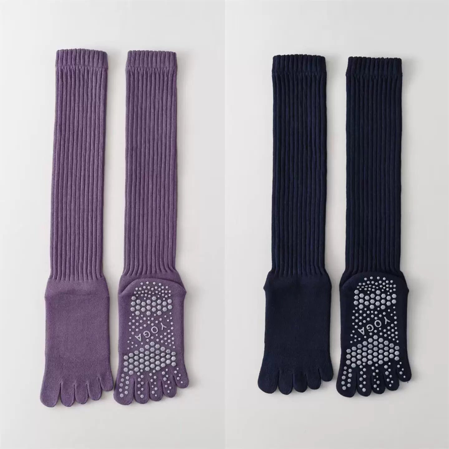 Hawecc | Indoor Split-Toe Mid-Calf Socks for Yoga