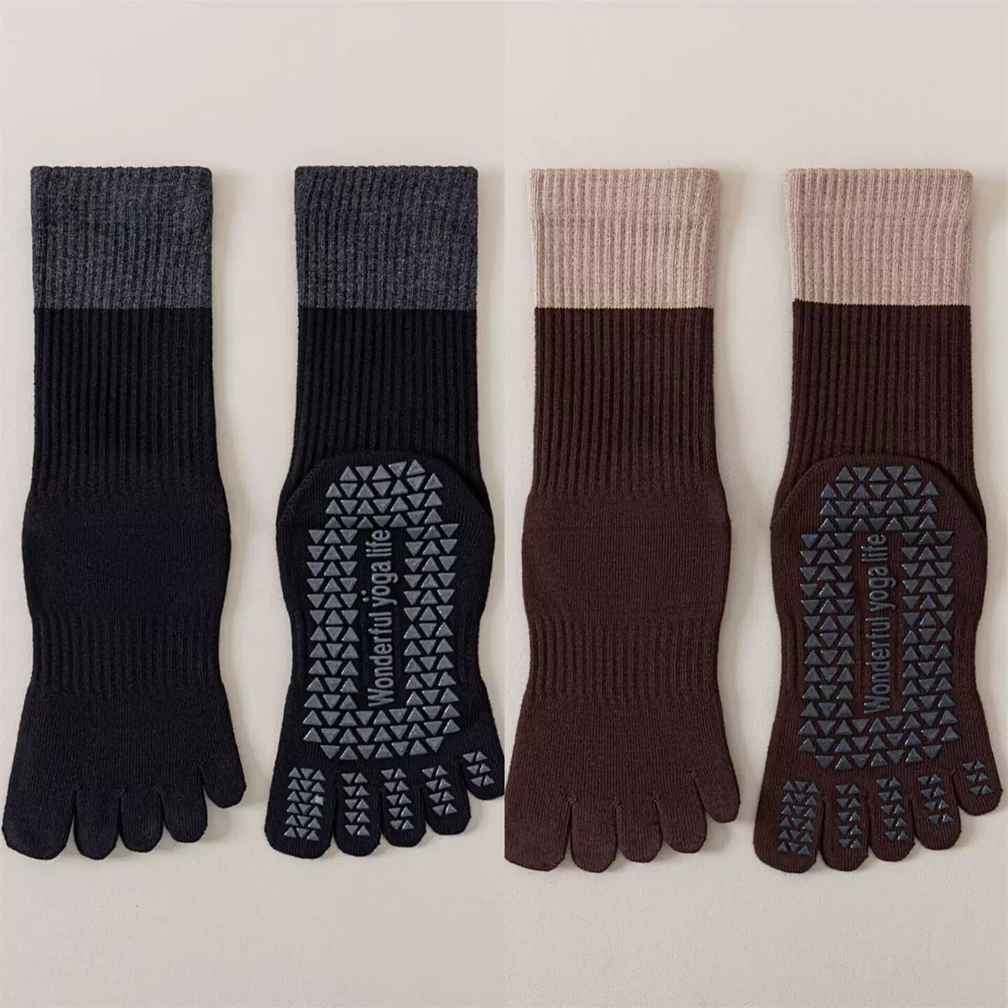 Hawecc | Non-Slip Pilates and Yoga Socks for Women’s Mid-Calf Comfort