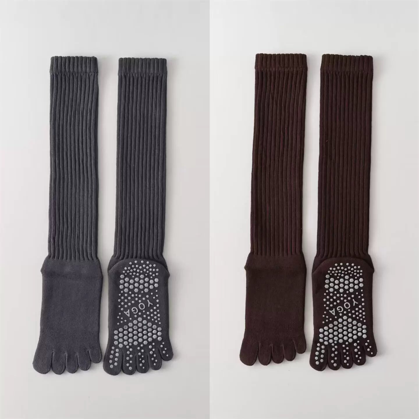 Hawecc | Indoor Split-Toe Mid-Calf Socks for Yoga