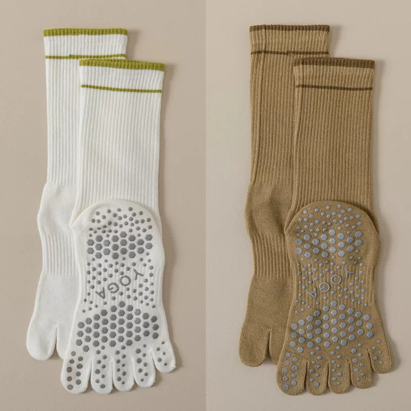 Hawecc | Women’s Split-Toe Grip Socks for Home and Studio