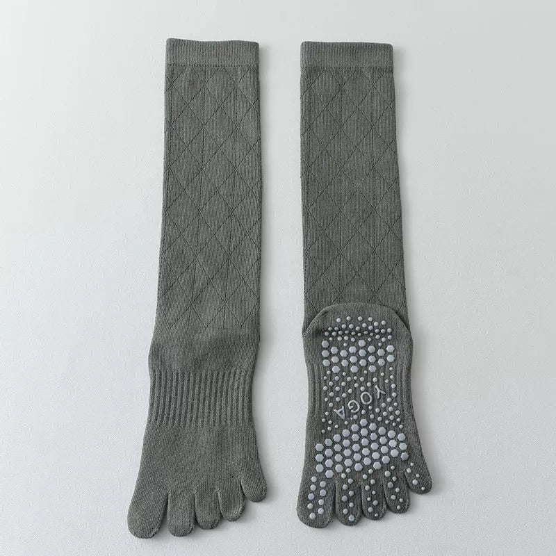 Hawecc | Mid-Calf Split-Toe Socks with Non-Slip Soles