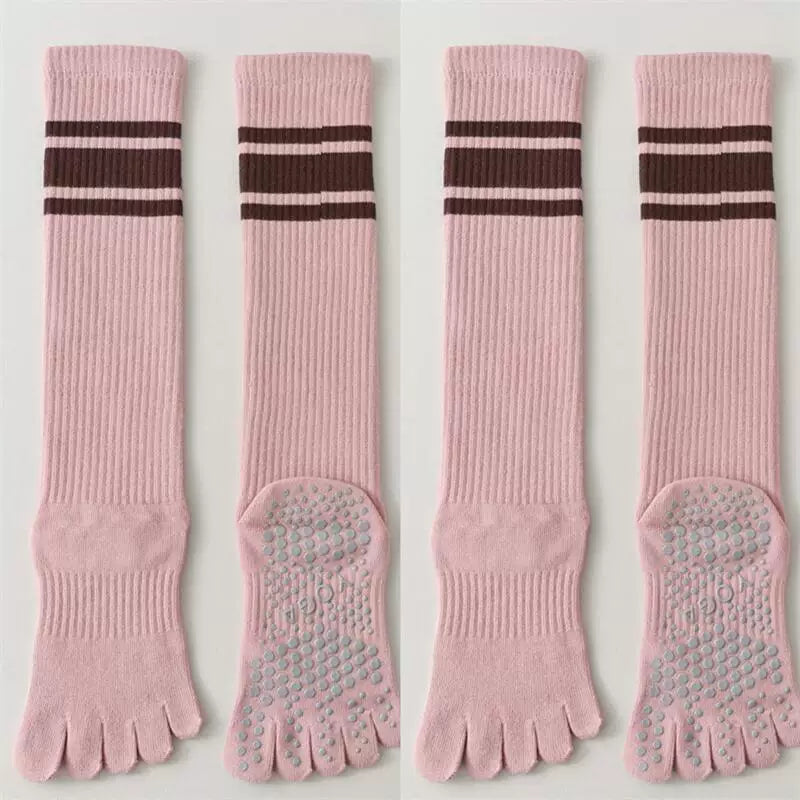 Hawecc | Mid-Calf Grip Socks for Home and Studio Workouts