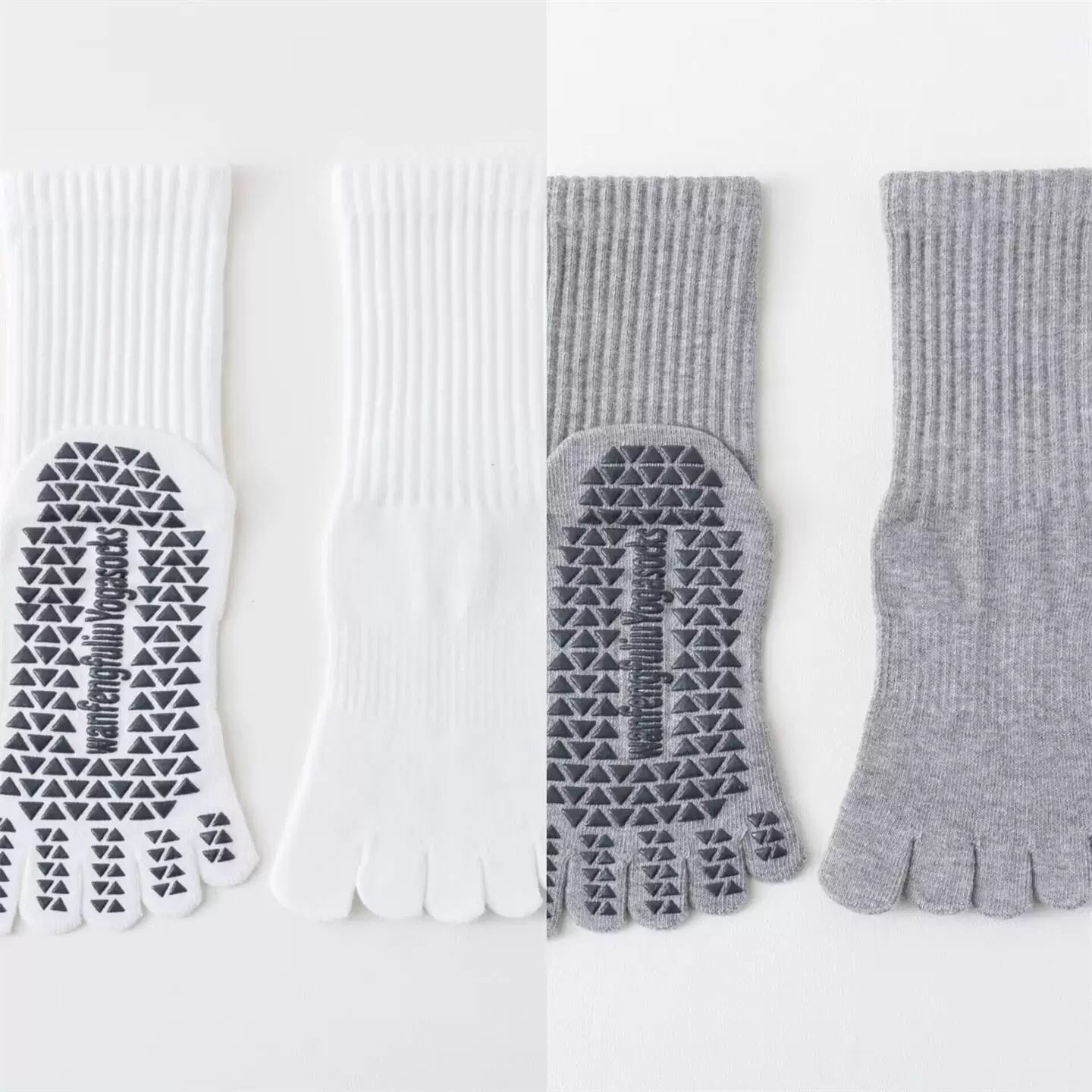 Hawecc | Indoor Fitness Socks for Women with Split Toe and Grip