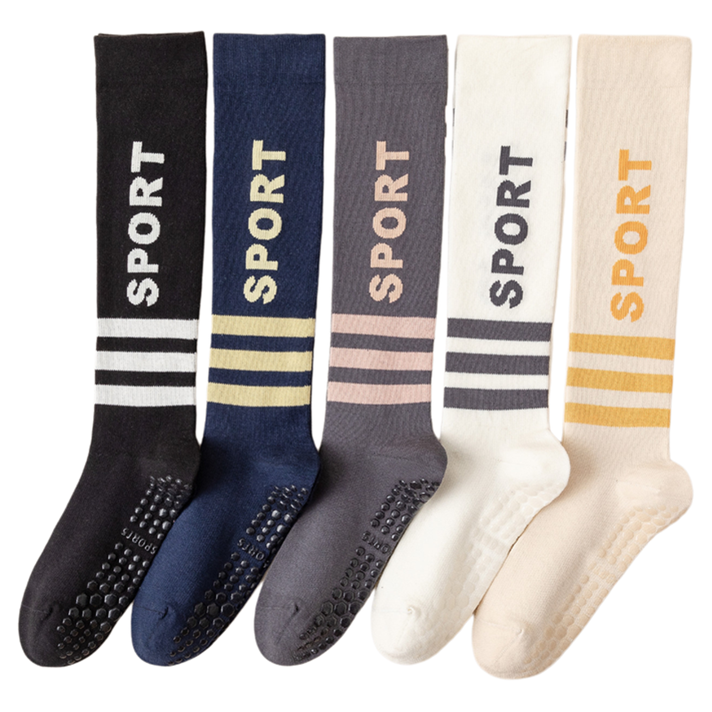 Hawecc | Women’s Mid-Calf Grip Socks for Pilates, Yoga, and Barre