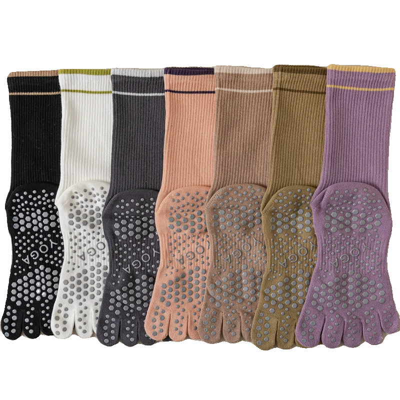 Hawecc | Women’s Split-Toe Grip Socks for Home and Studio