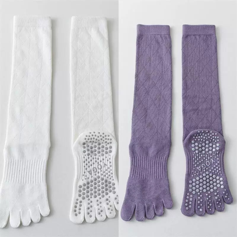 Hawecc | Mid-Calf Split-Toe Socks with Non-Slip Soles