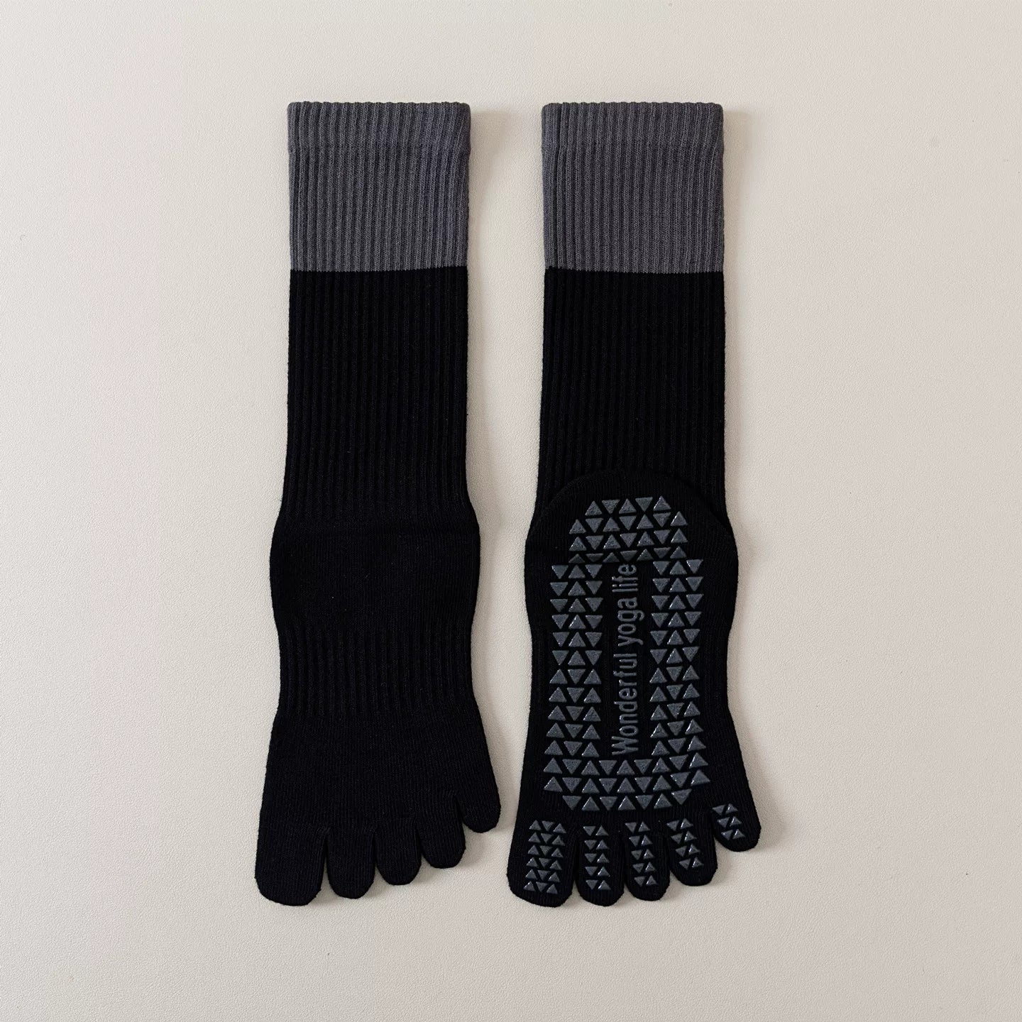 Hawecc | Mid-Calf Non-Slip Yoga Socks for Women with Split Toe Design