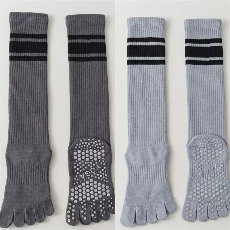 Hawecc | Mid-Calf Grip Socks for Home and Studio Workouts