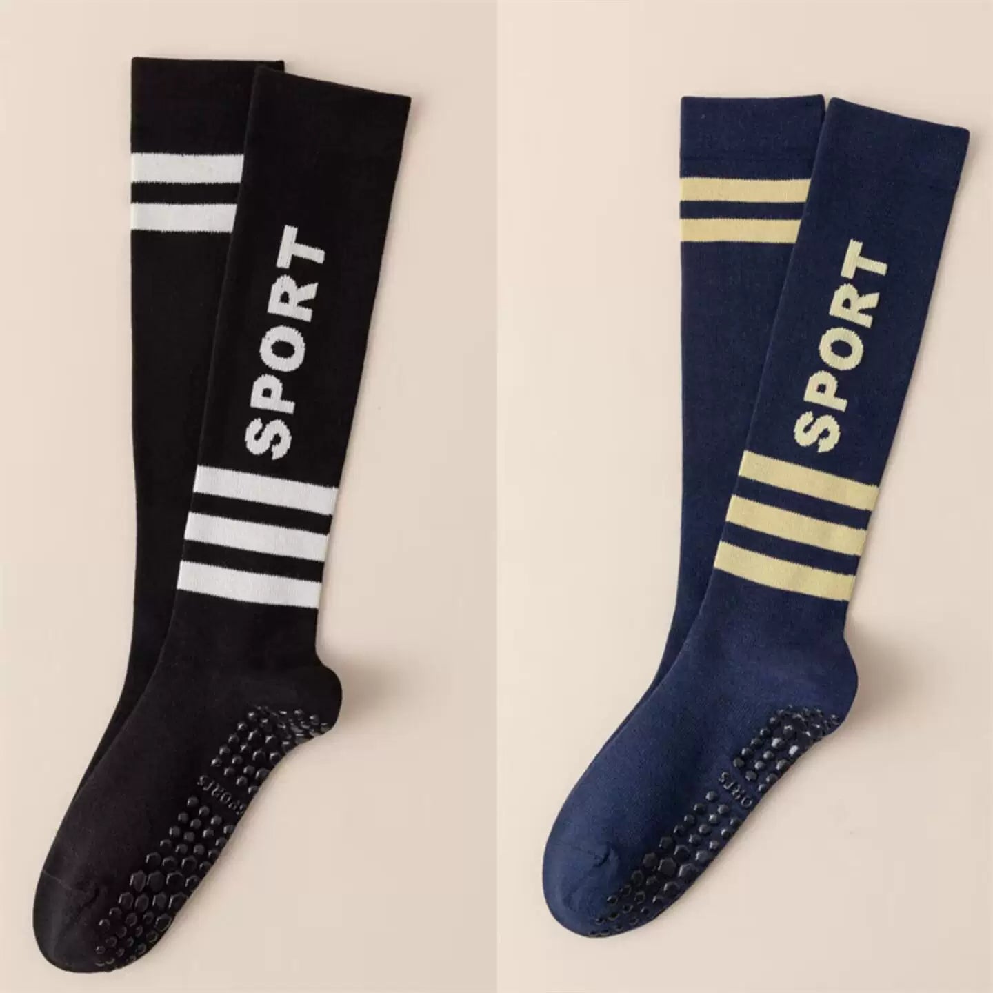 Hawecc | Women’s Mid-Calf Grip Socks for Pilates, Yoga, and Barre