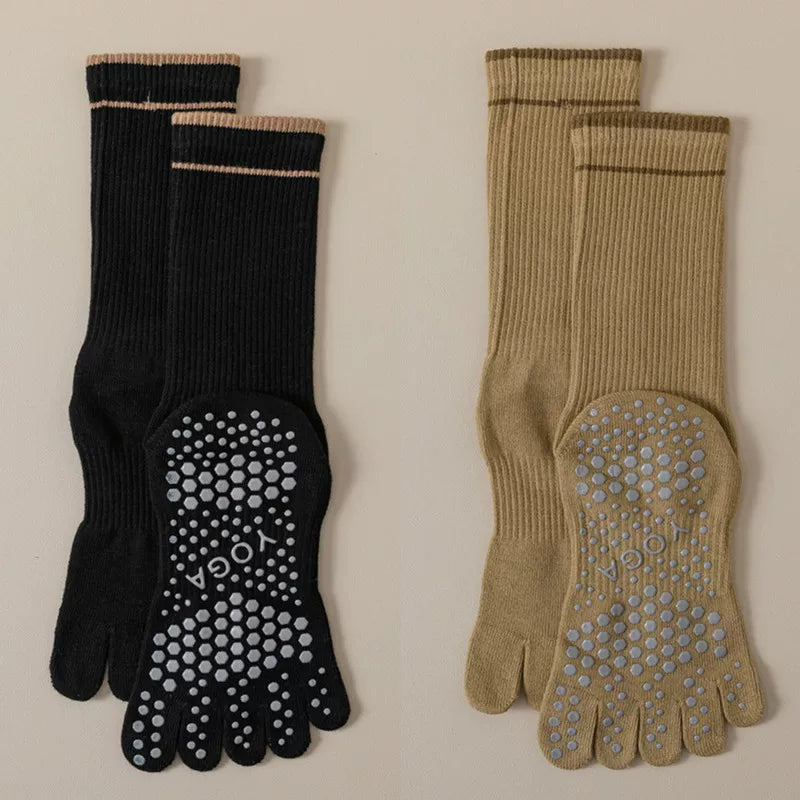 Hawecc | Women’s Split-Toe Grip Socks for Home and Studio