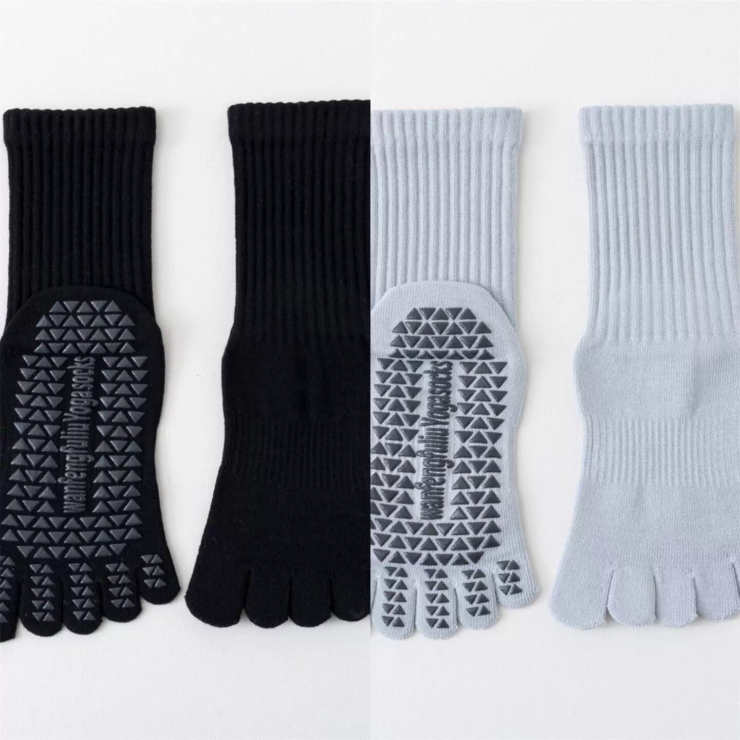 Hawecc | Indoor Fitness Socks for Women with Split Toe and Grip