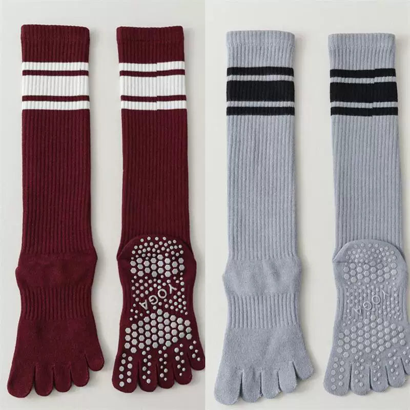 Hawecc | Mid-Calf Grip Socks for Home and Studio Workouts