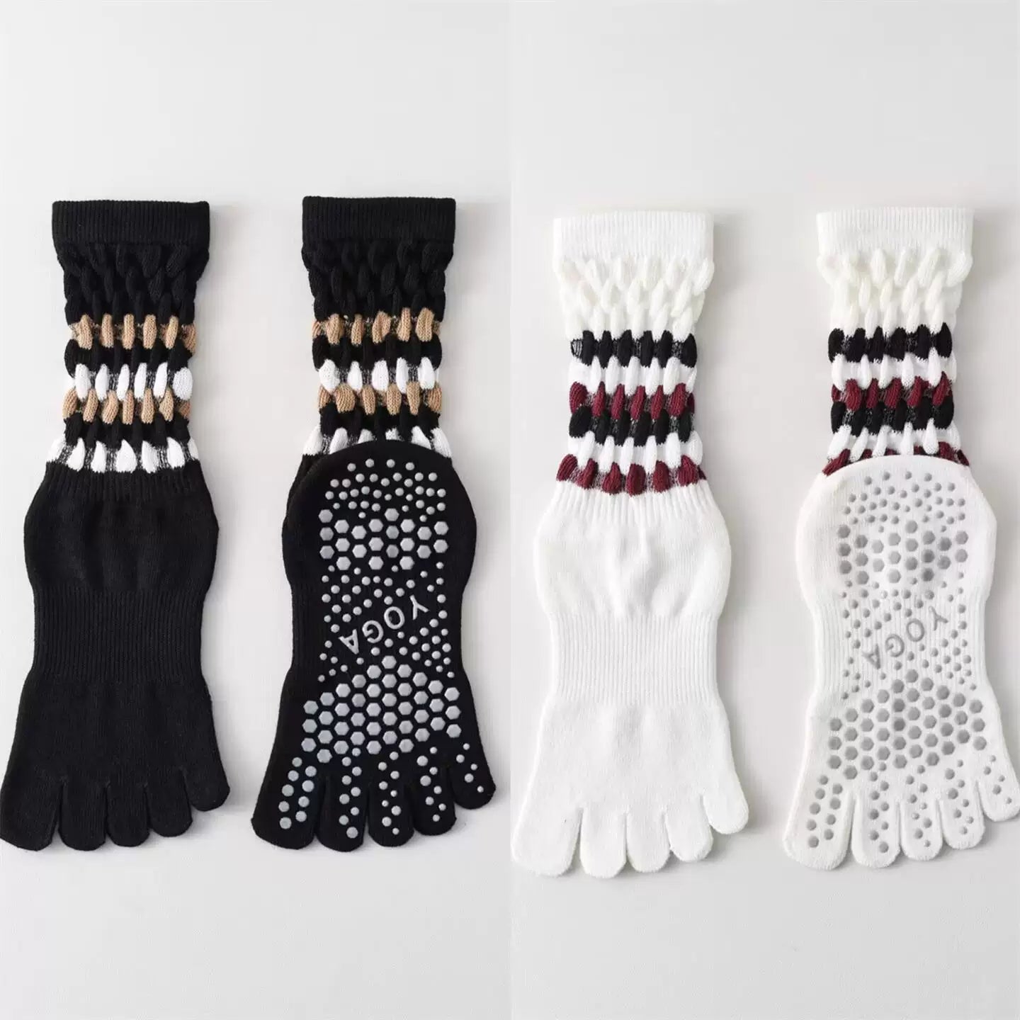 Hawecc | Mid-Calf Non-Slip Socks for Yoga, Pilates, and Barre