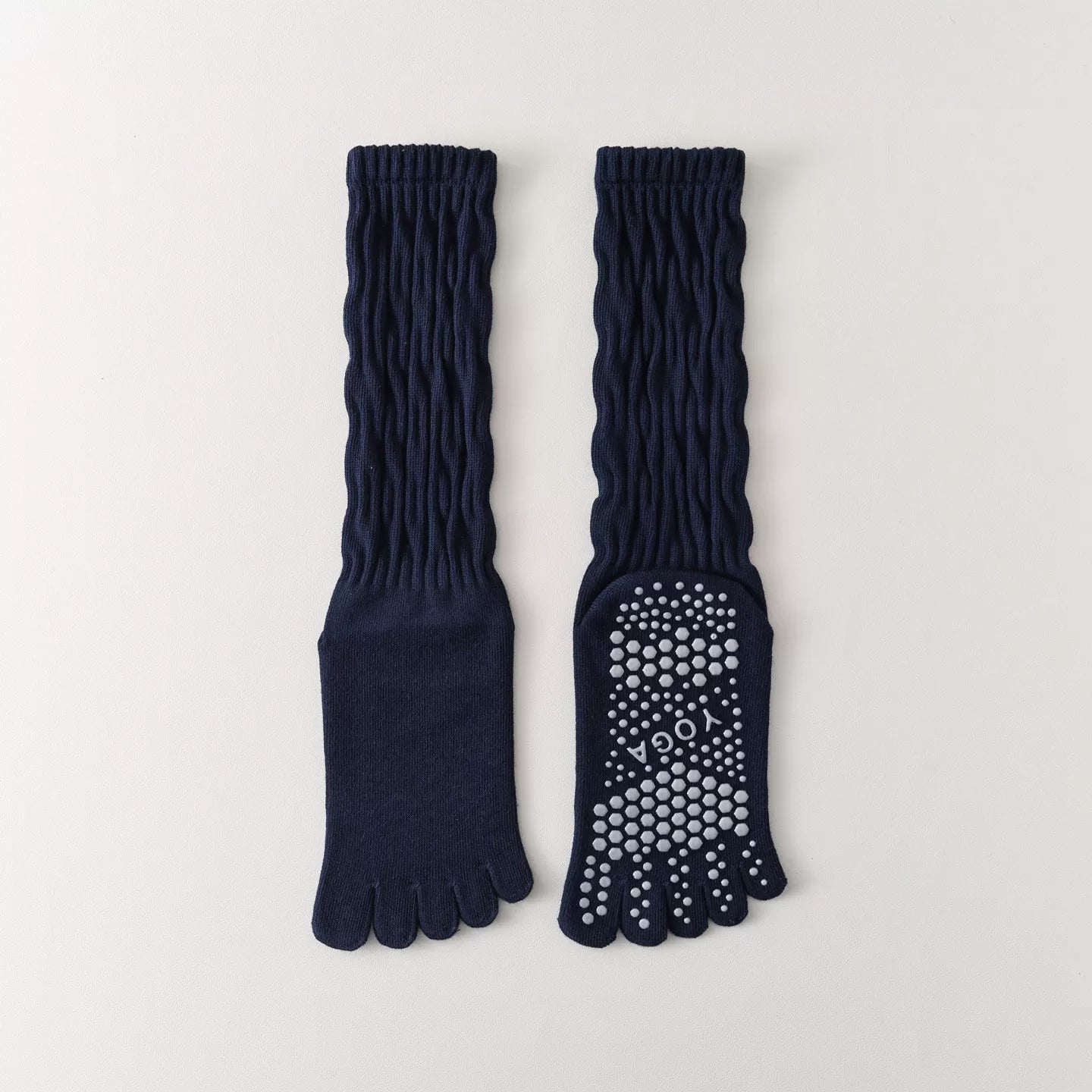 Hawecc | Women’s Split-Toe Mid-Calf Grip Socks for Yoga