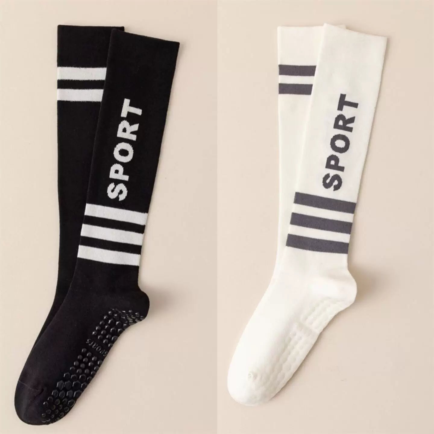 Hawecc | Women’s Mid-Calf Grip Socks for Pilates, Yoga, and Barre