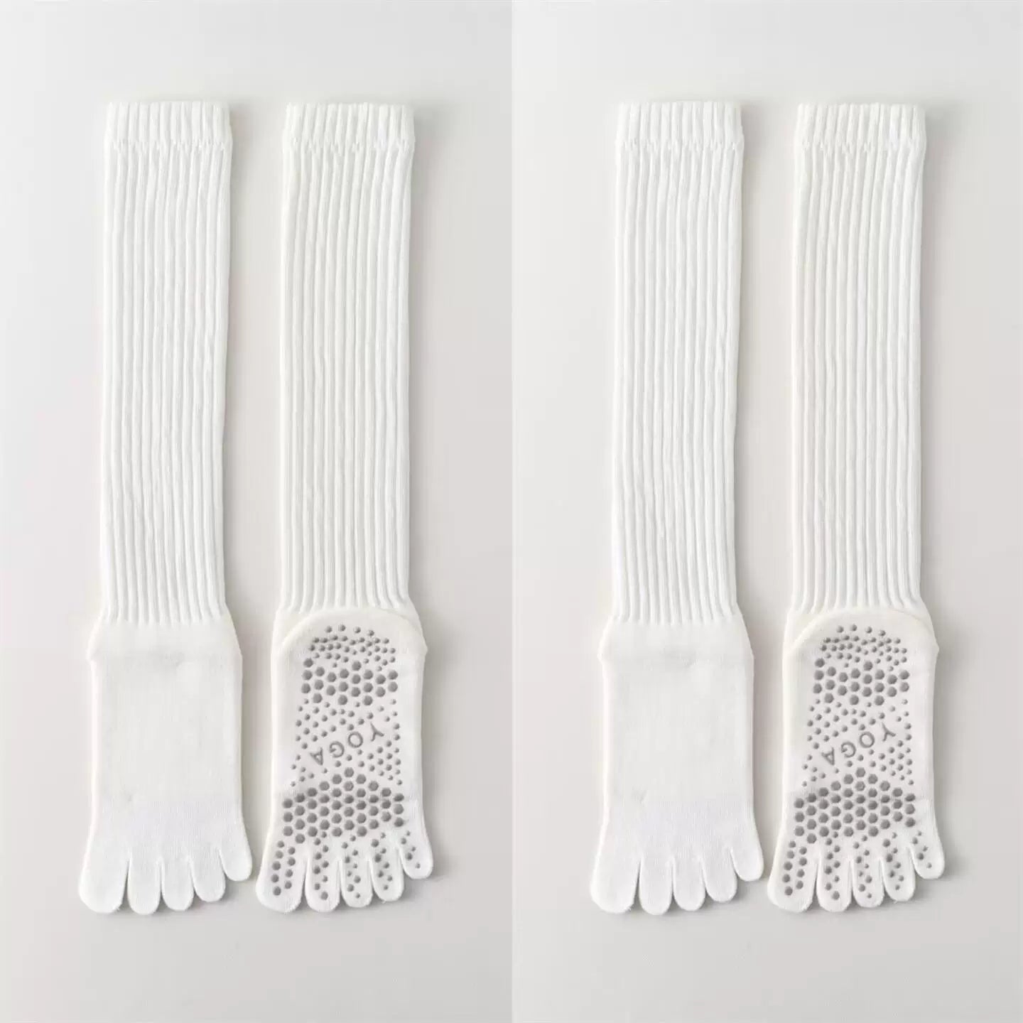 Hawecc | Indoor Split-Toe Mid-Calf Socks for Yoga