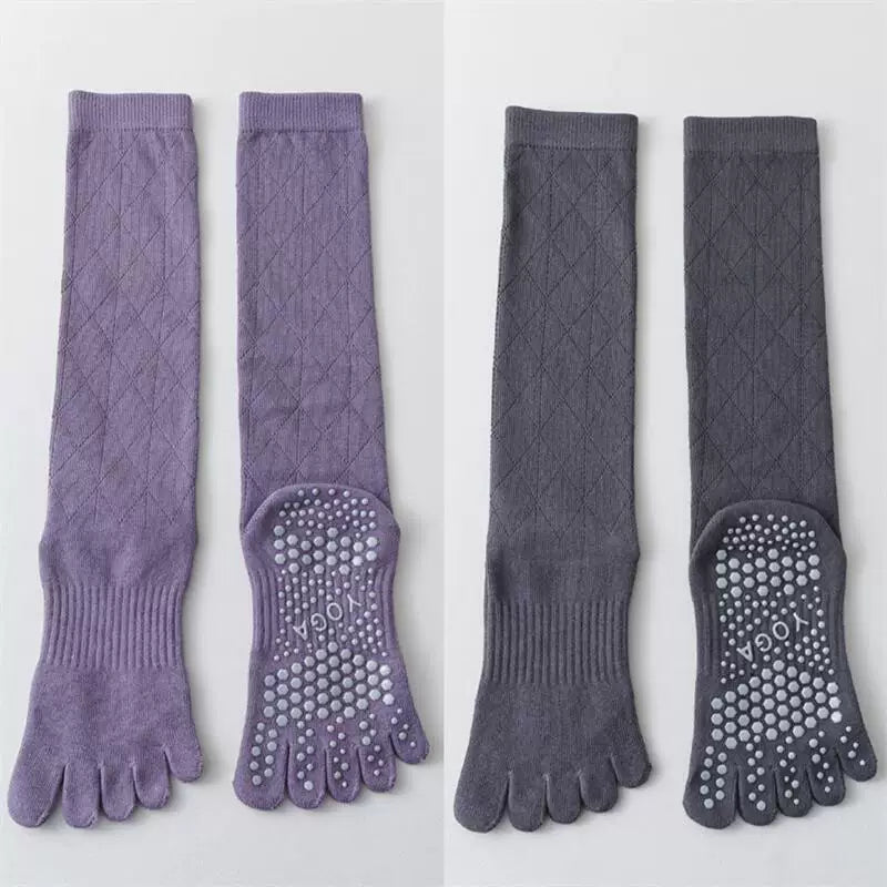 Hawecc | Mid-Calf Split-Toe Socks with Non-Slip Soles