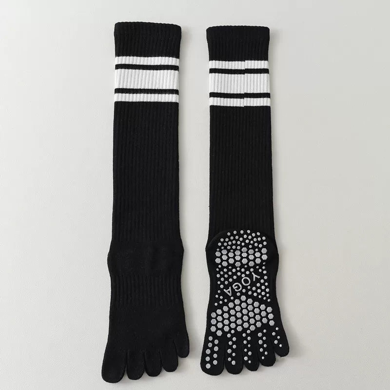 Hawecc | Mid-Calf Grip Socks for Home and Studio Workouts