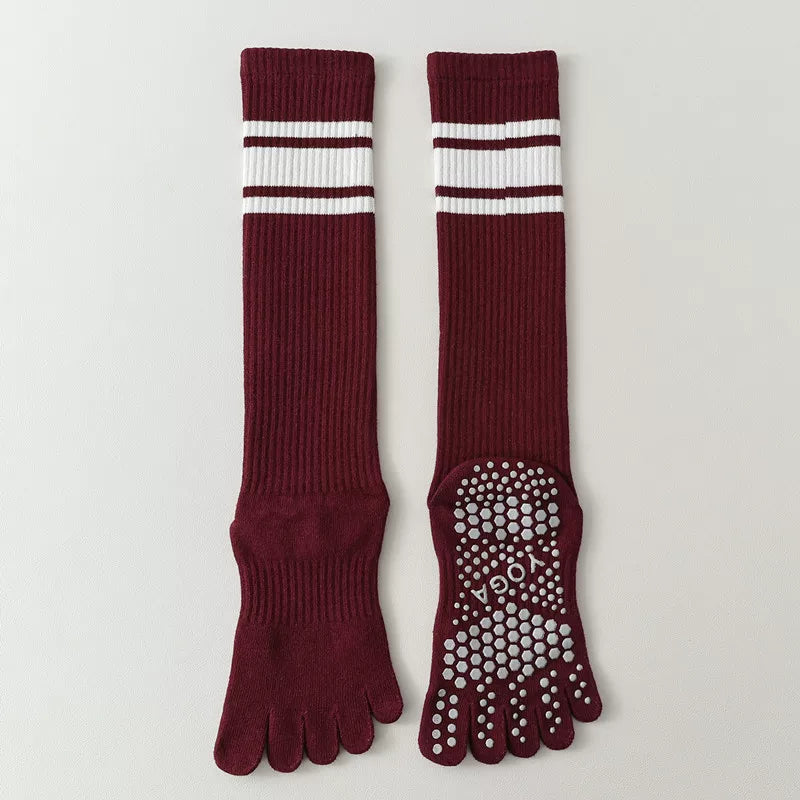 Hawecc | Mid-Calf Grip Socks for Home and Studio Workouts