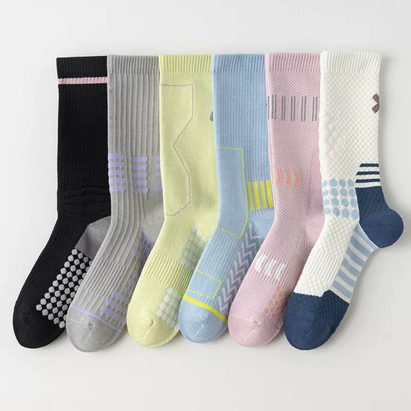 Hawecc | Mid-Calf Grip Socks for Women’s Indoor Fitness and Yoga