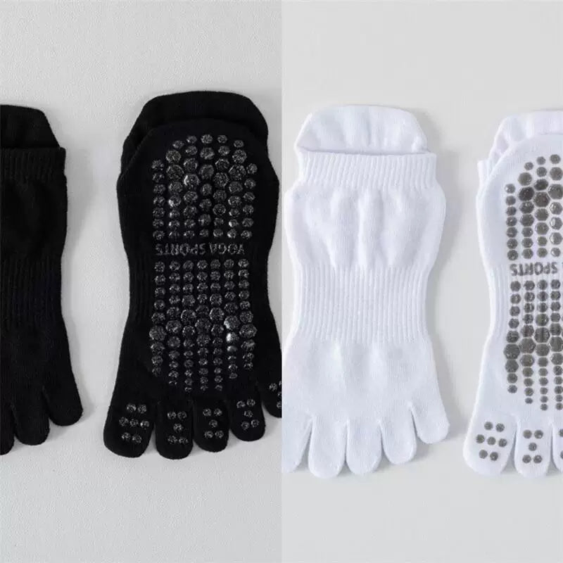 Hawecc | Indoor Fitness Socks with Split-Toe and Grip