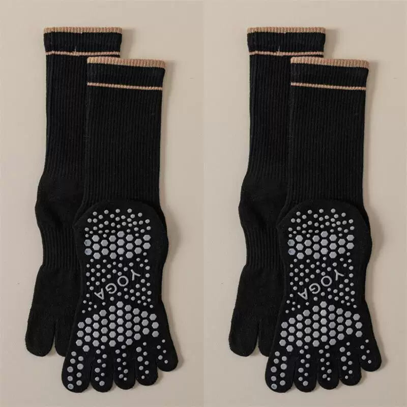 Hawecc | Women’s Split-Toe Grip Socks for Home and Studio
