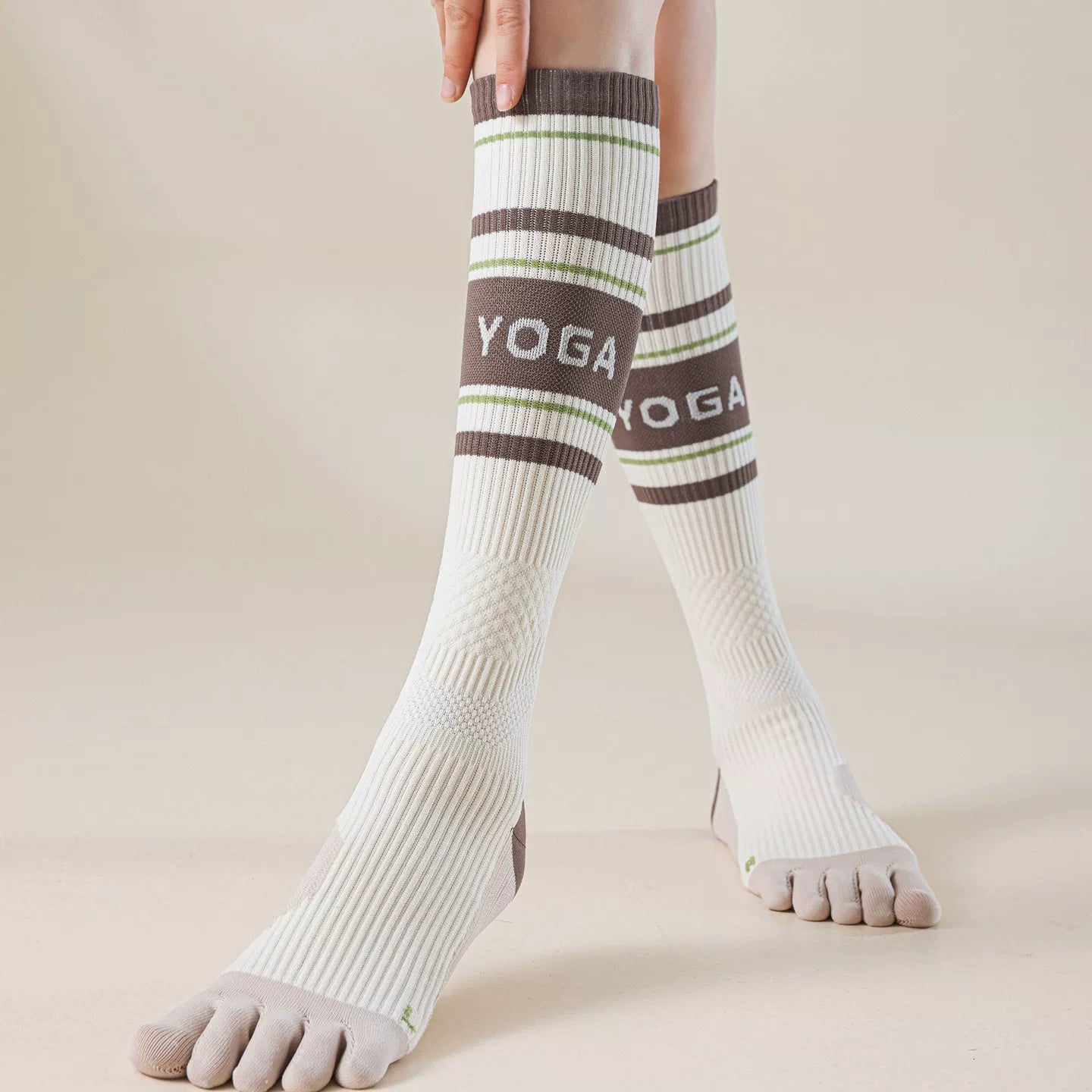 Hawecc | Mid-Calf Split-Toe Socks for Women’s Indoor Training