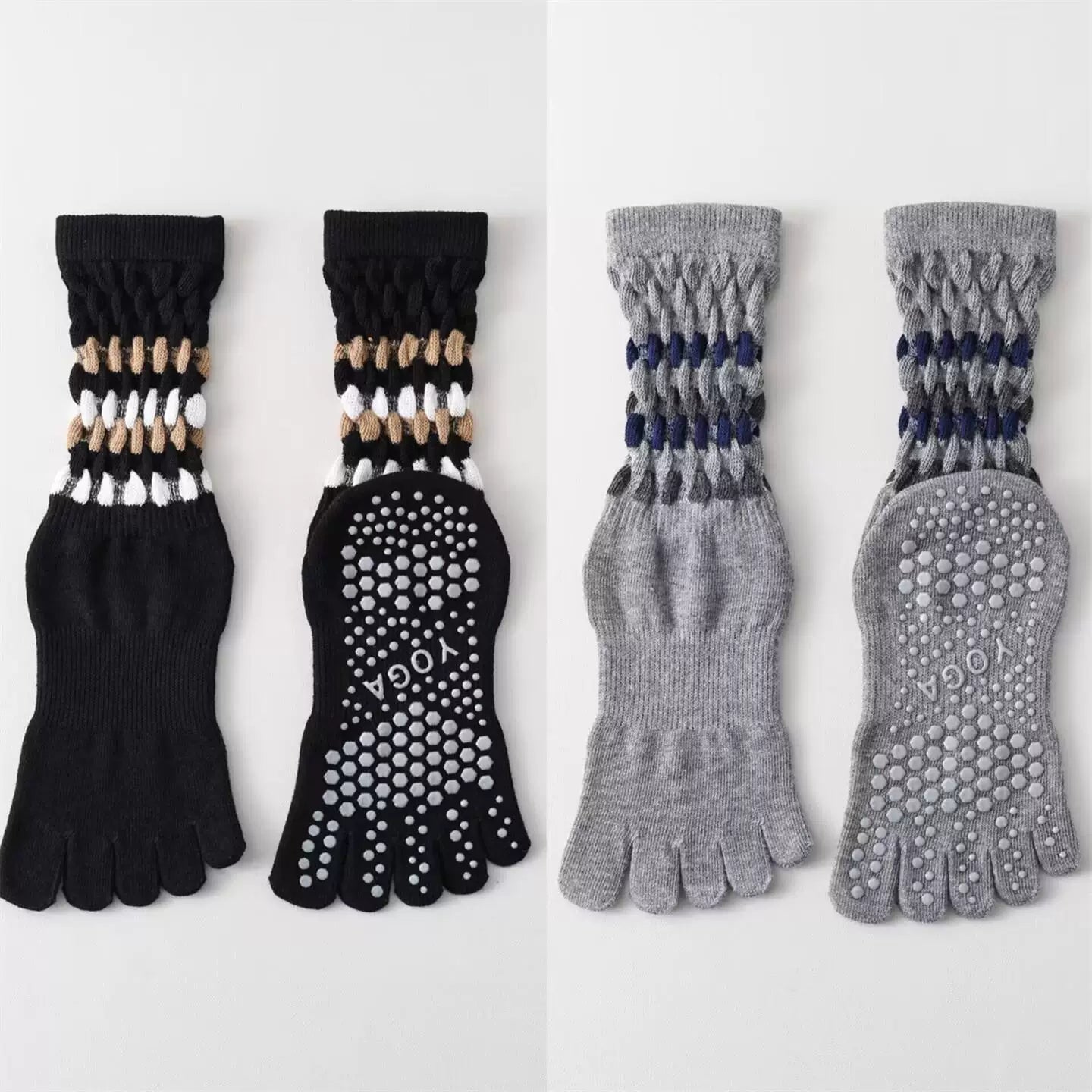 Hawecc | Mid-Calf Non-Slip Socks for Yoga, Pilates, and Barre