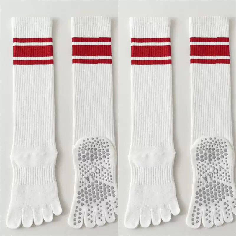 Hawecc | Mid-Calf Grip Socks for Home and Studio Workouts