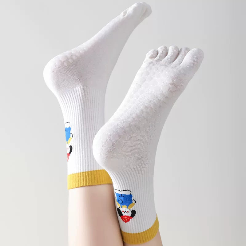 Hawecc | Split-Toe Grip Socks for Women’s Indoor Fitness