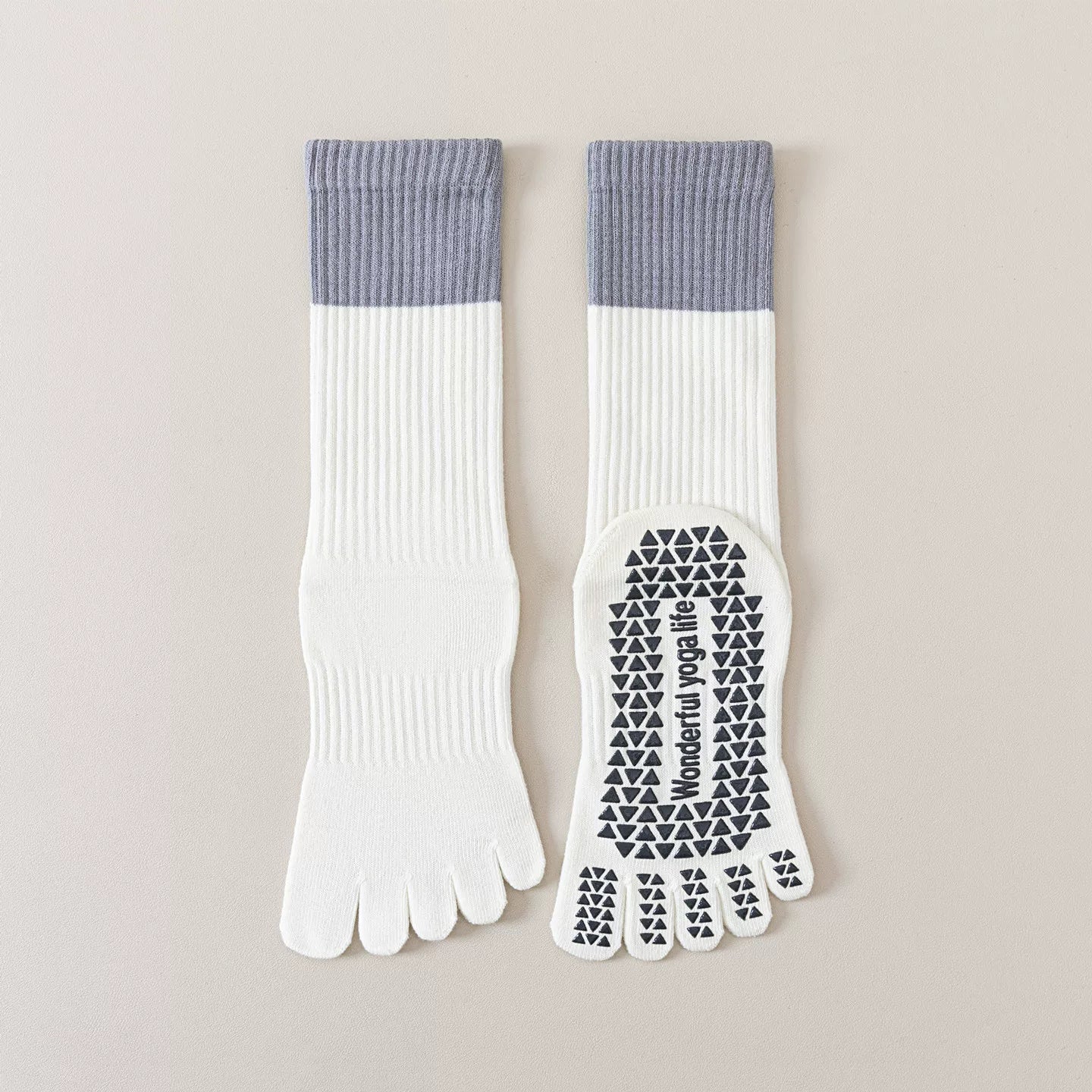 Hawecc | Mid-Calf Non-Slip Yoga Socks for Women with Split Toe Design