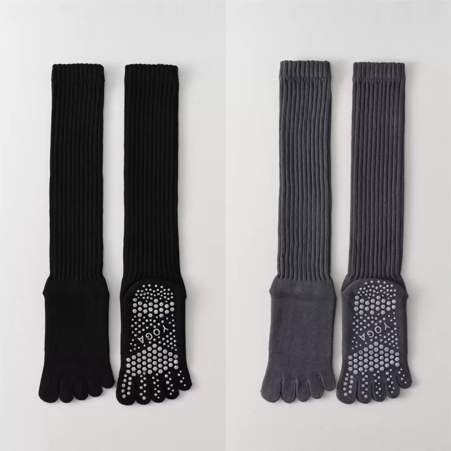 Hawecc | Indoor Split-Toe Mid-Calf Socks for Yoga