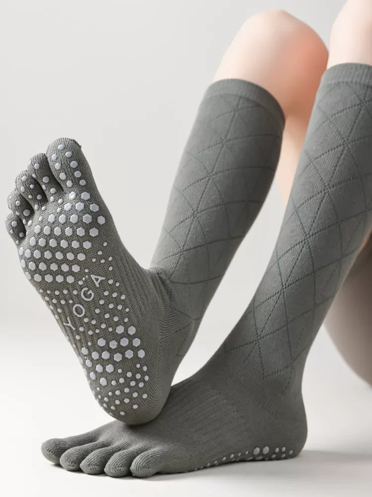 Hawecc | Mid-Calf Split-Toe Socks with Non-Slip Soles