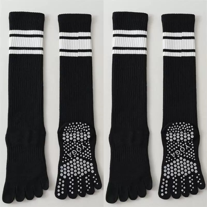 Hawecc | Mid-Calf Grip Socks for Home and Studio Workouts