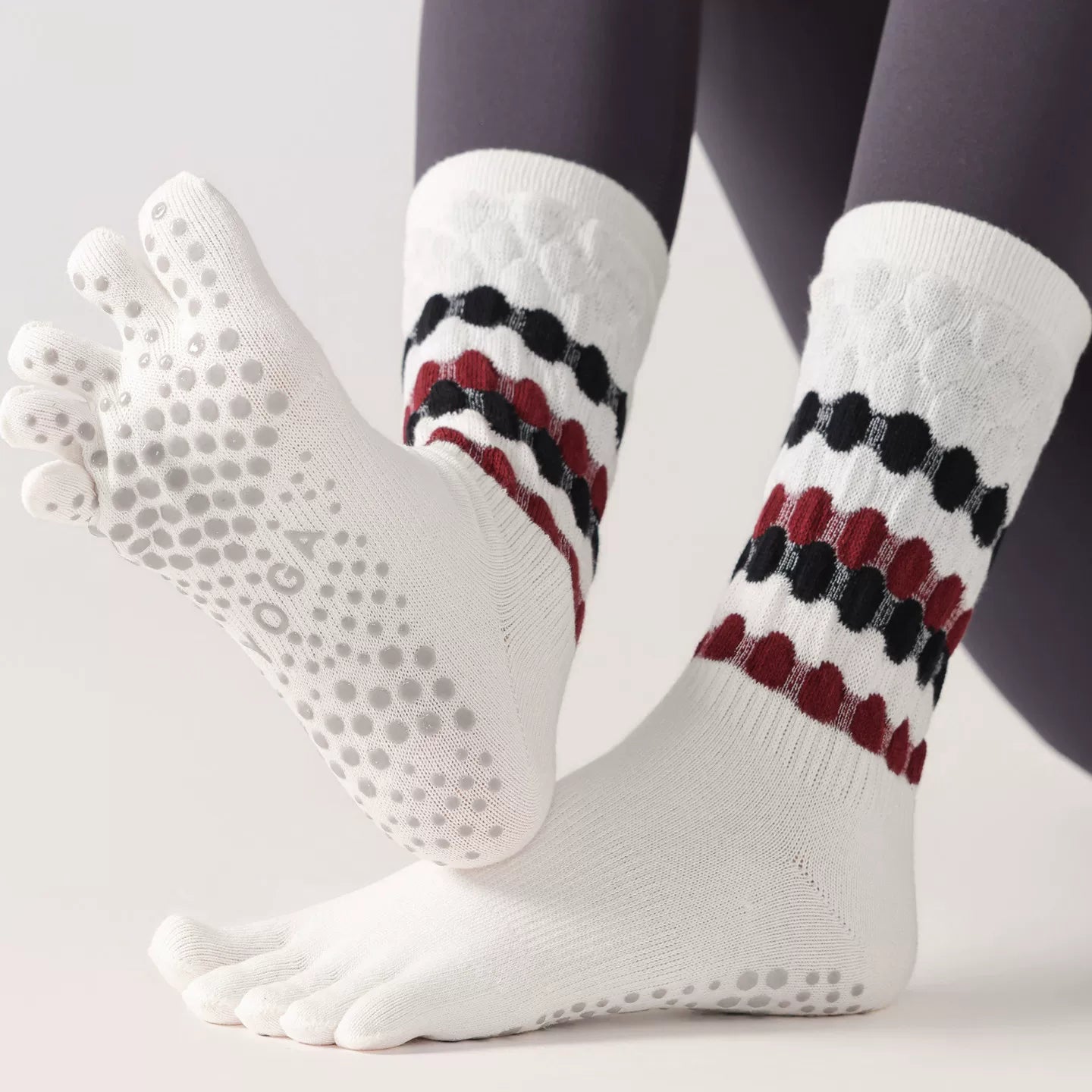 Hawecc | Mid-Calf Non-Slip Socks for Yoga, Pilates, and Barre