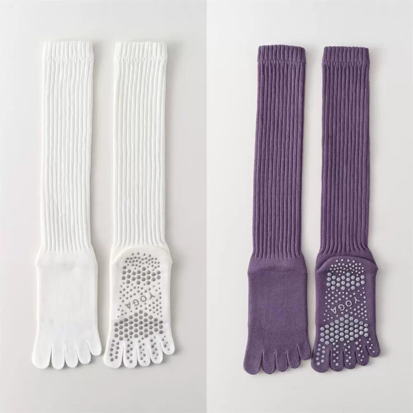 Hawecc | Indoor Split-Toe Mid-Calf Socks for Yoga