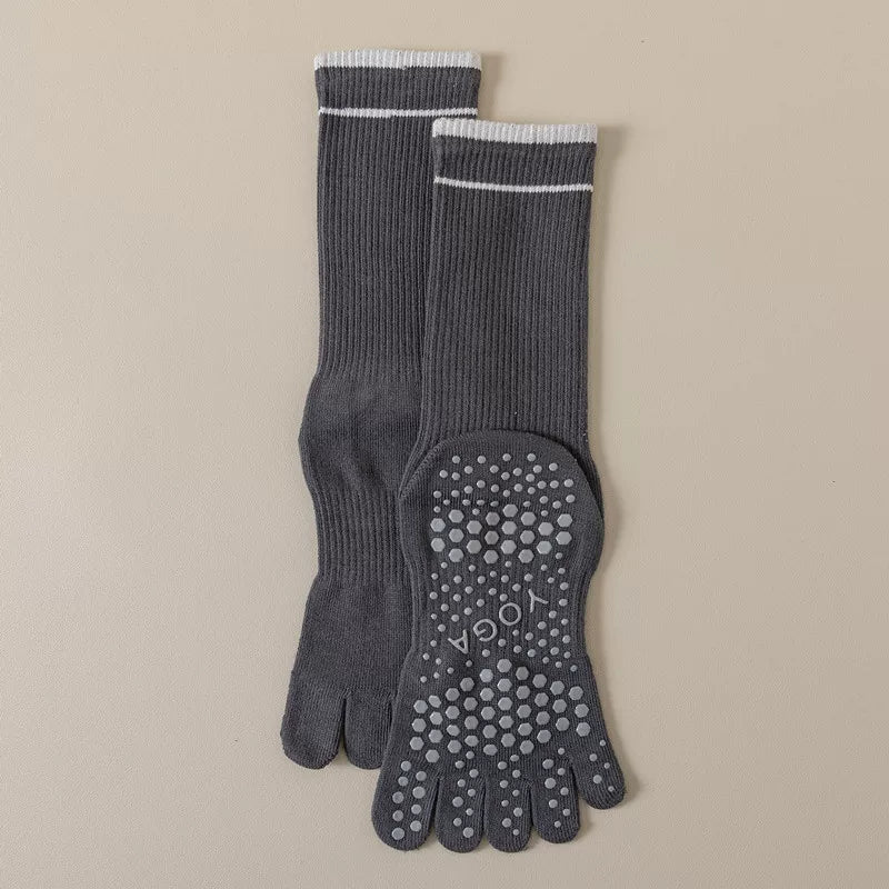 Hawecc | Women’s Split-Toe Grip Socks for Home and Studio
