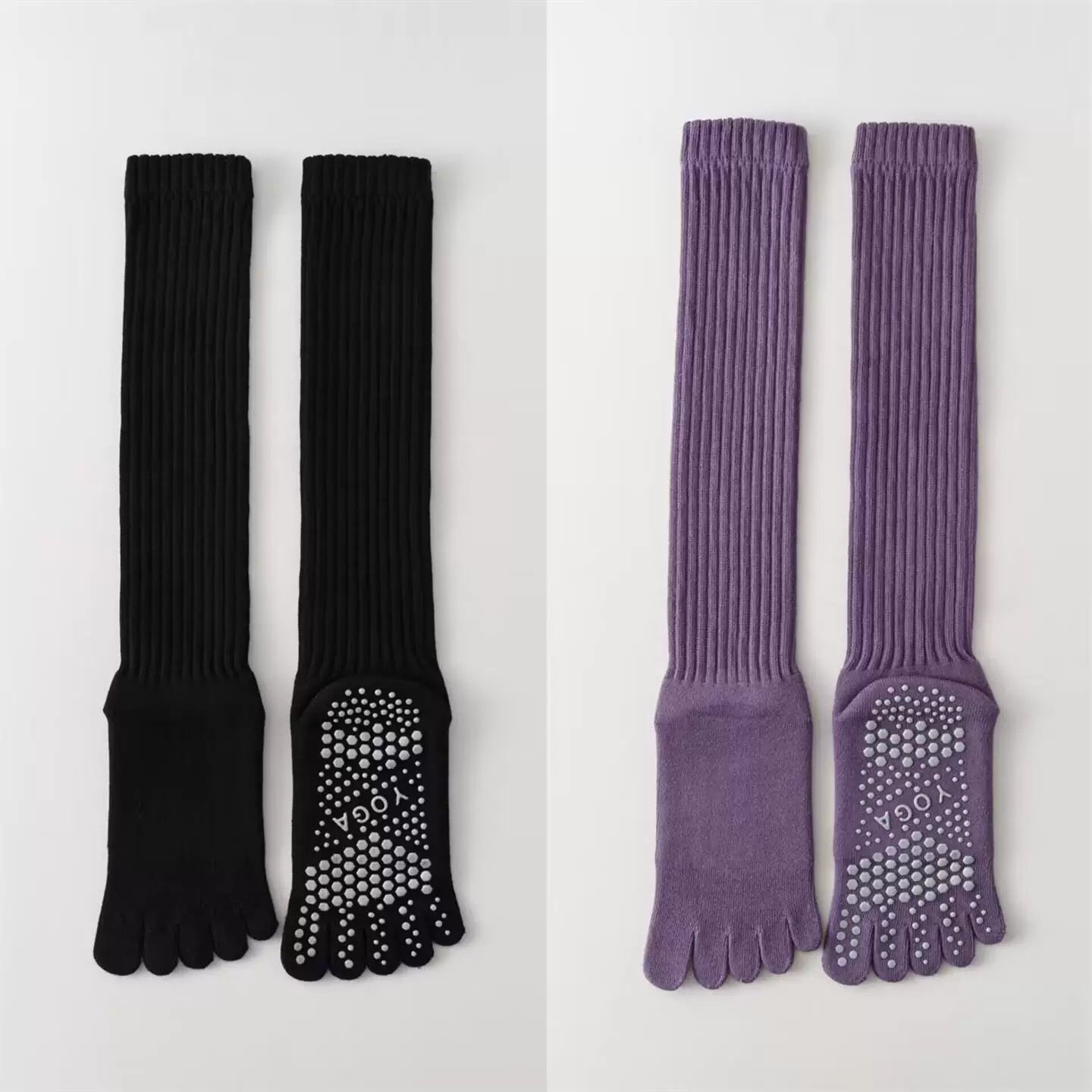 Hawecc | Indoor Split-Toe Mid-Calf Socks for Yoga