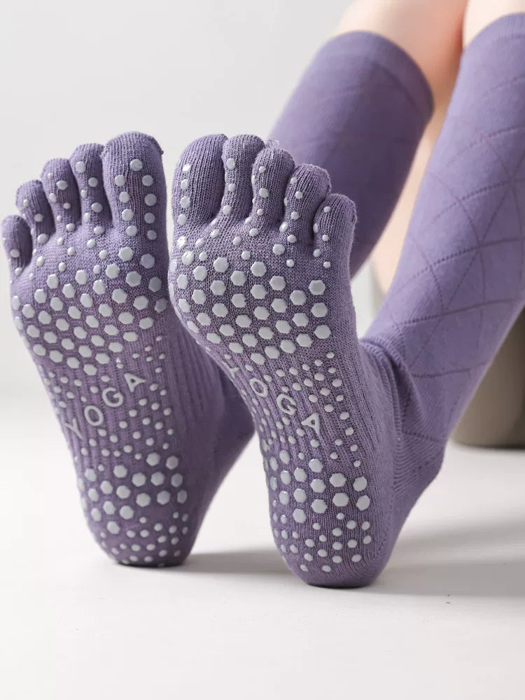 Hawecc | Mid-Calf Split-Toe Socks with Non-Slip Soles