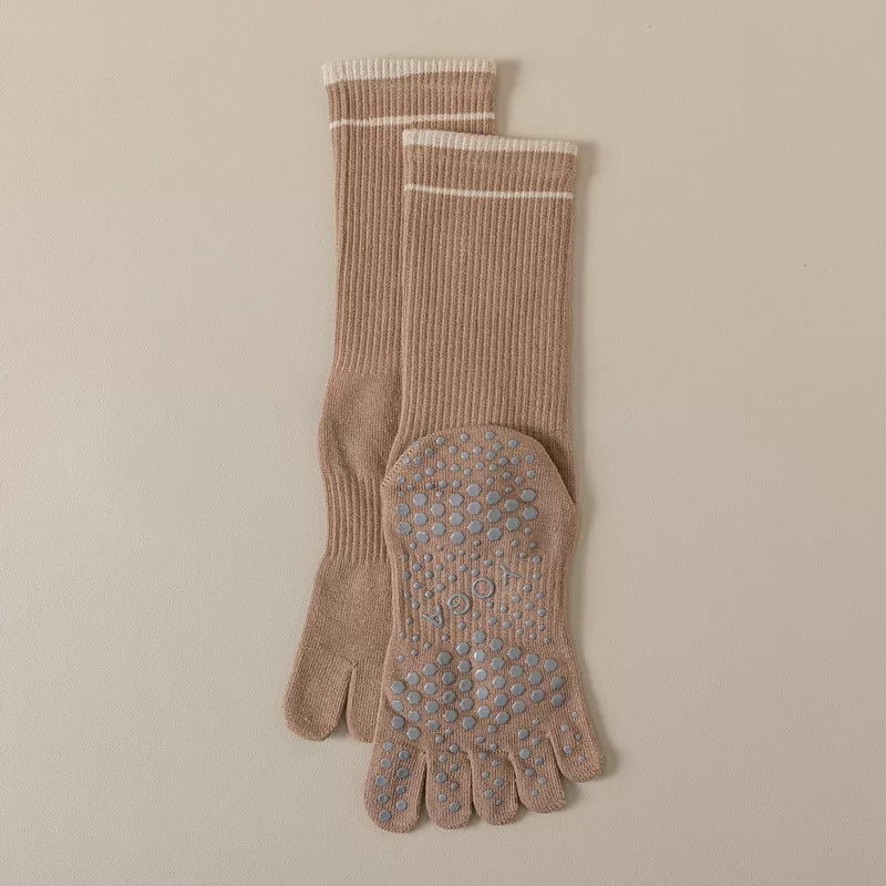 Hawecc | Women’s Split-Toe Grip Socks for Home and Studio
